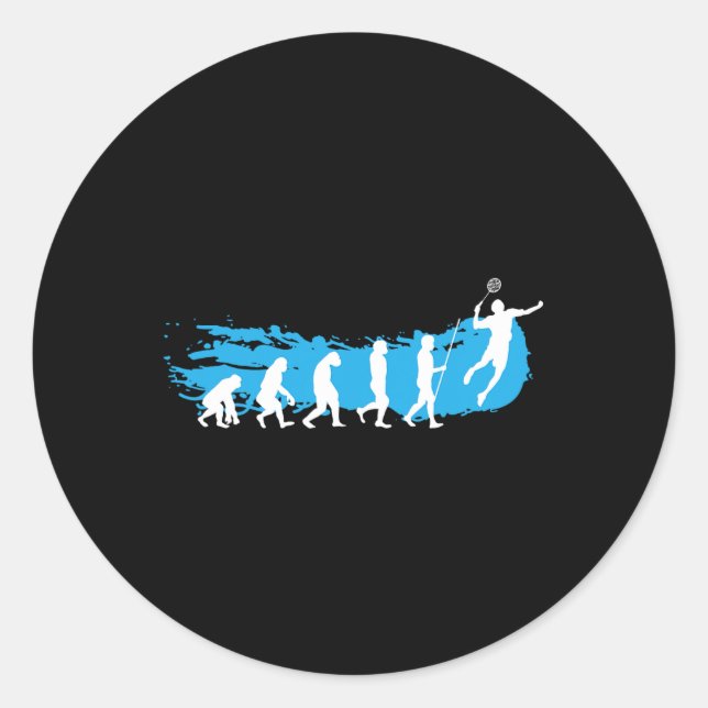 Sticker Rond Evolution Volant de badminton Badminton Player Cad (Devant)