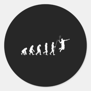 Sticker Rond Evolution Volant de badminton Badminton Player Cad
