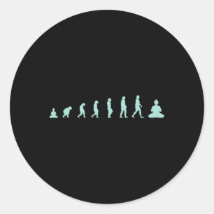 Sticker Rond Évolution Zen Bouddha - Méditation Pleine Conscien