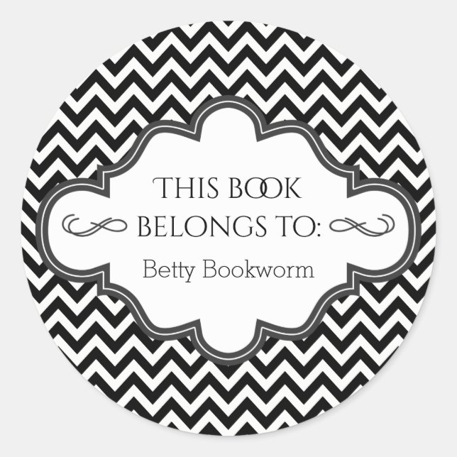 Sticker Rond Ex Libris Bibliothèque personnalisée Plaques de li (Devant)