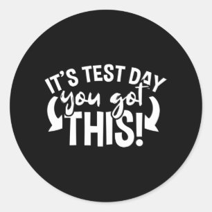 Sticker Rond Examen de jour Motivation de l'enseignant