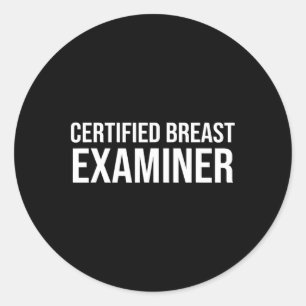 Sticker Rond Examen mammaire certifié de sensibilisation au can