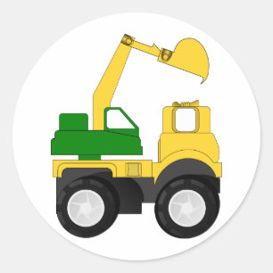 Sticker Rond Excavateur de dessin