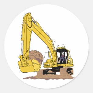 Sticker Rond Excavatrice
