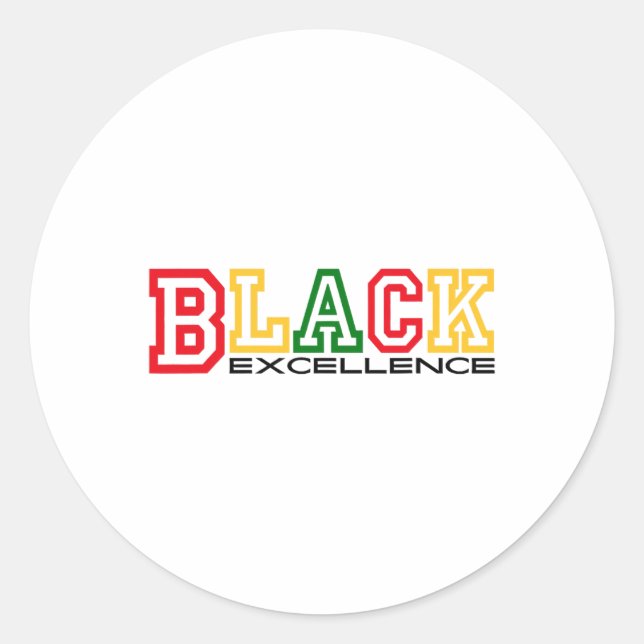 Sticker Rond Excellence Noire Mois de l'Histoire des Noirs Afro (Devant)