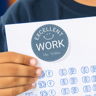 Sticker Rond Excellent Travail   Enseignants Personnalisés