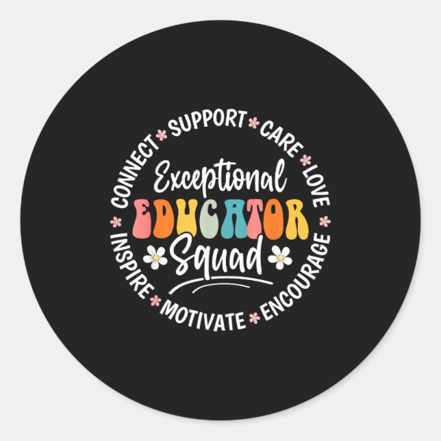 Sticker Rond Exceptional Educator Squad Appreciation Week Back  (Devant)