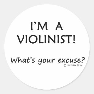 Sticker Rond Excuse violoniste