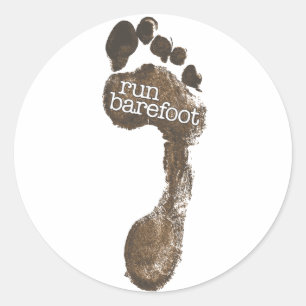 Sticker Rond Exécuter Barefoot