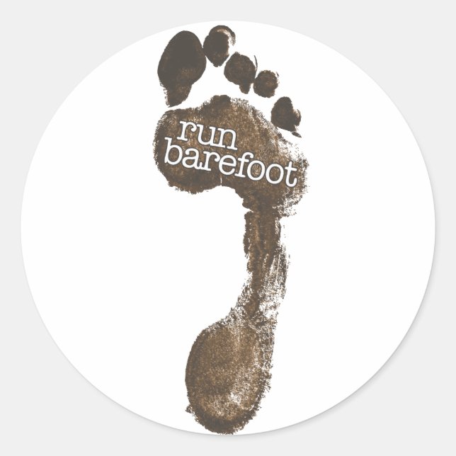 Sticker Rond Exécuter Barefoot (Devant)