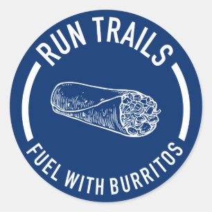 Sticker Rond Exécuter Des Sentiers, Carburant Avec Burritos