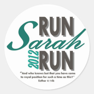 Sticker Rond Exécuter Sarah Run