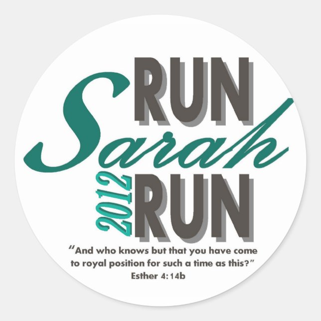 Sticker Rond Exécuter Sarah Run (Devant)