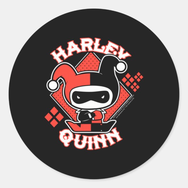Sticker Rond Exécution de Chibi d'anti-héros de bande dessinée (Devant)