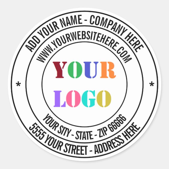 Sticker Rond Exemple d'autocollants d'informations sur le nom d (Devant)