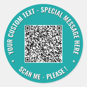 Sticker Rond Exemple de code QR et d'autocollants de texte pers