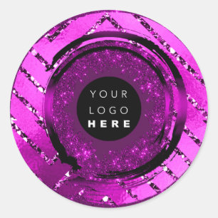 Sticker Rond Exemple de conteneur de Parties scintillant de log