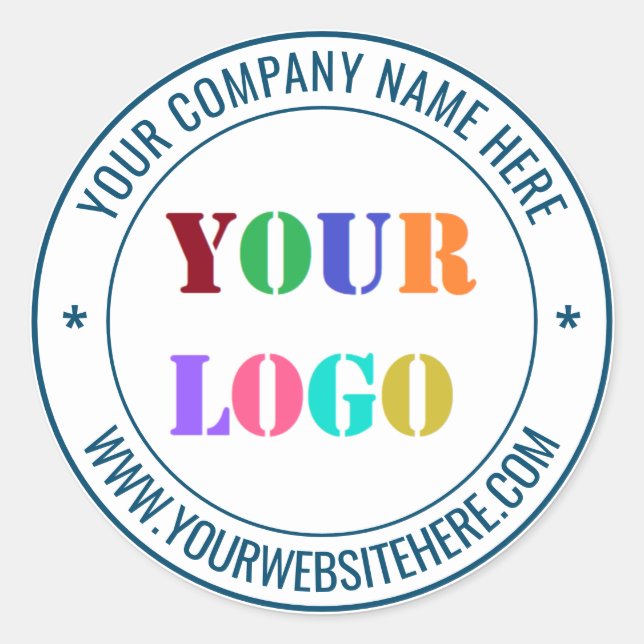 Sticker Rond Exemple de tampon de nom de logo d'entreprise pers (Devant)