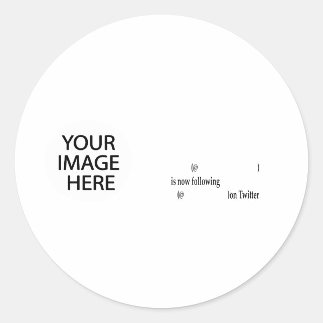 Sticker Rond Exemple suivant sur Twitter Ajouter image et texte (Devant)