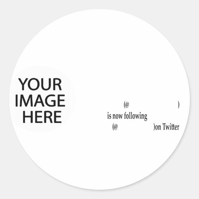 Sticker Rond Exemple suivant sur Twitter Ajouter image et texte (Devant)