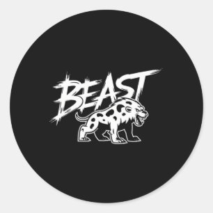 Sticker Rond Exercice Beast Gym Bodybuilding Entraînement Fitne