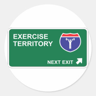 Sticker Rond Exercice Suivant Quitter