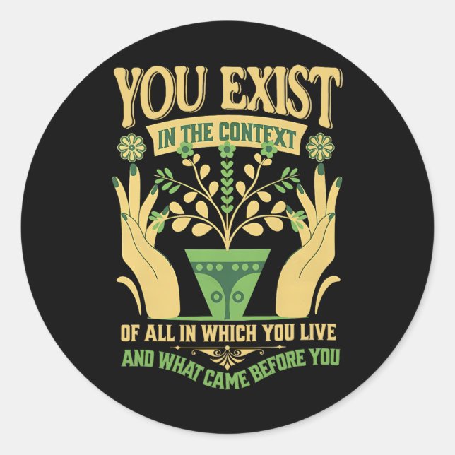 Sticker Rond Existe Dans Le Contexte Féministe Kamala Vote Blue (Devant)