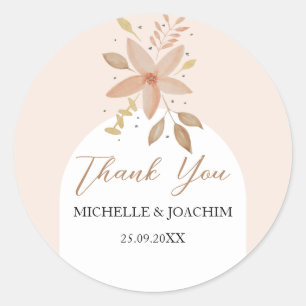 Sticker Rond Exotique Boho Terracotta Floral Aquarelle