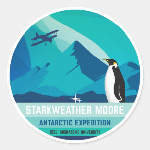 Sticker Rond Expédition Antarctique Starkweather-Moore