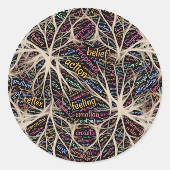 Sticker Rond Expérience humaine Art Word Inspiré (Devant)