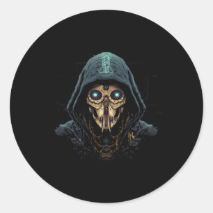 Sticker Rond Expert En Cybersécurité Pour Hacker Et Cyber W