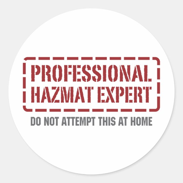 Sticker Rond Expert en Hazmat professionnel (Devant)