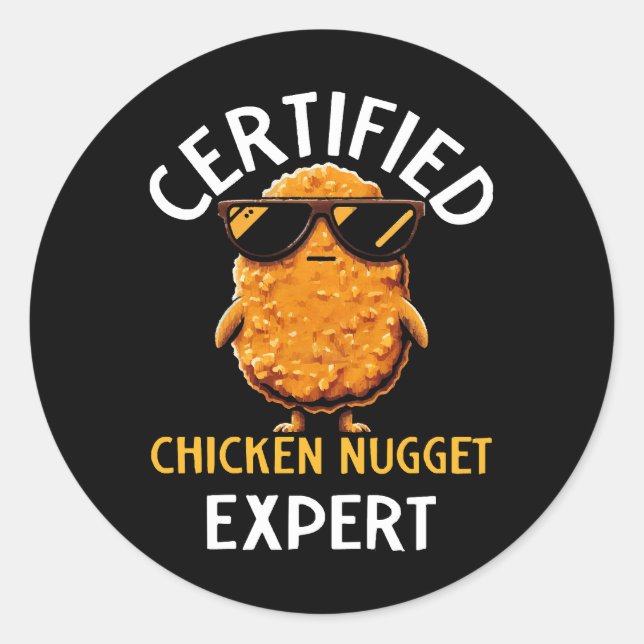 Sticker Rond Expert en nuggets de poulet certifié (Devant)