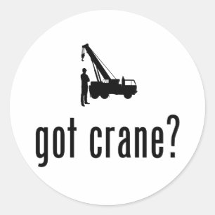 Sticker Rond Exploitant de grue