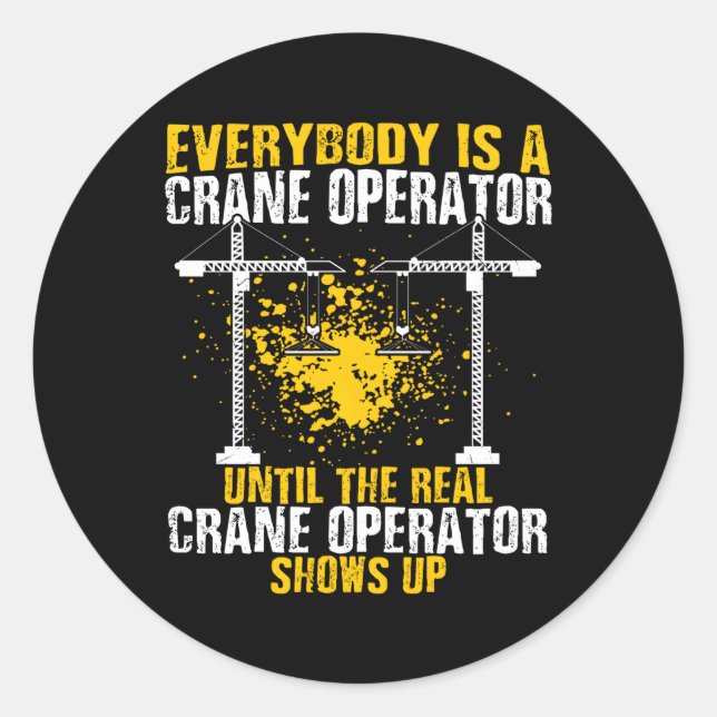 Sticker Rond Exploitant de l'équipement lourd Grues de pavillon (Devant)
