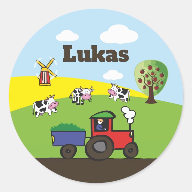 Sticker Rond exploitation de tracteurs | arrondie (Devant)