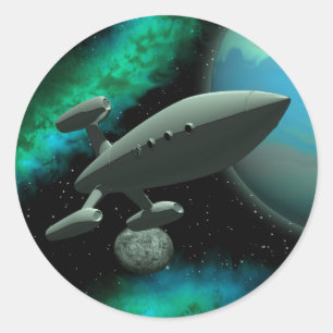 Sticker Rond Explorateur Starship (Round)