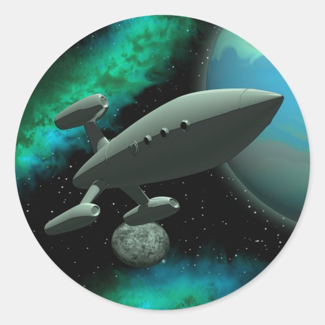 Sticker Rond Explorateur Starship (Round) (Devant)