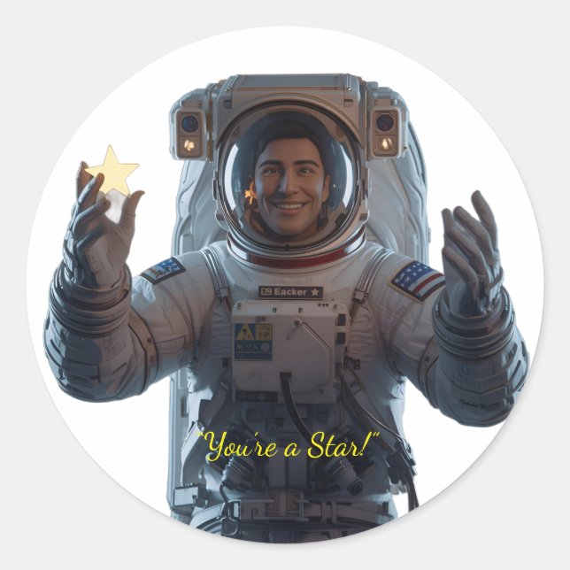 Sticker Rond Explorateurs de Galaxy - Hors de ce monde Merci St (Devant)