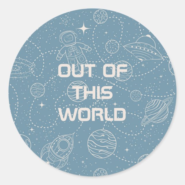 Sticker Rond Exploration de l'espace Galaxy Universe Star Perso (Devant)
