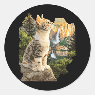 Sticker Rond Exploration de plein air Randonnée Camping Aventur