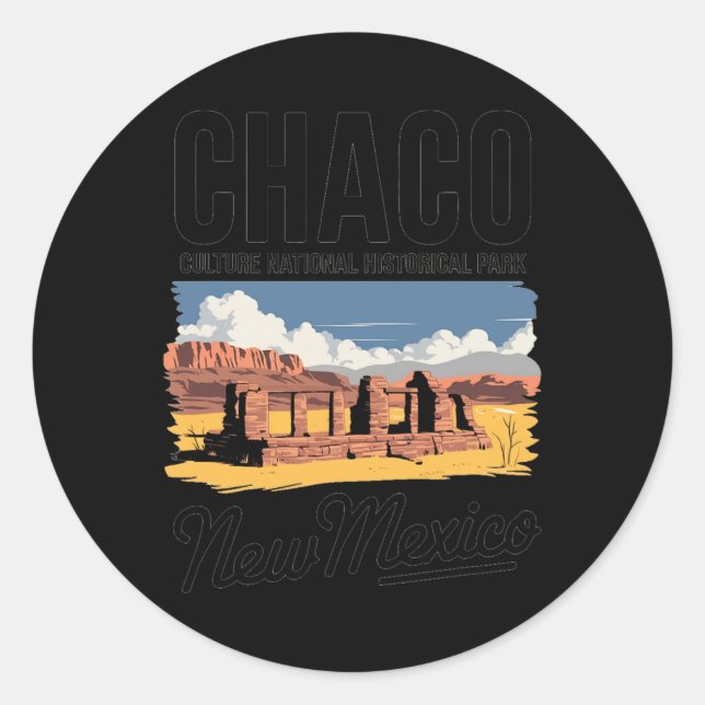 Sticker Rond Explore Chaco Culture National Park New Mexico  (Devant)