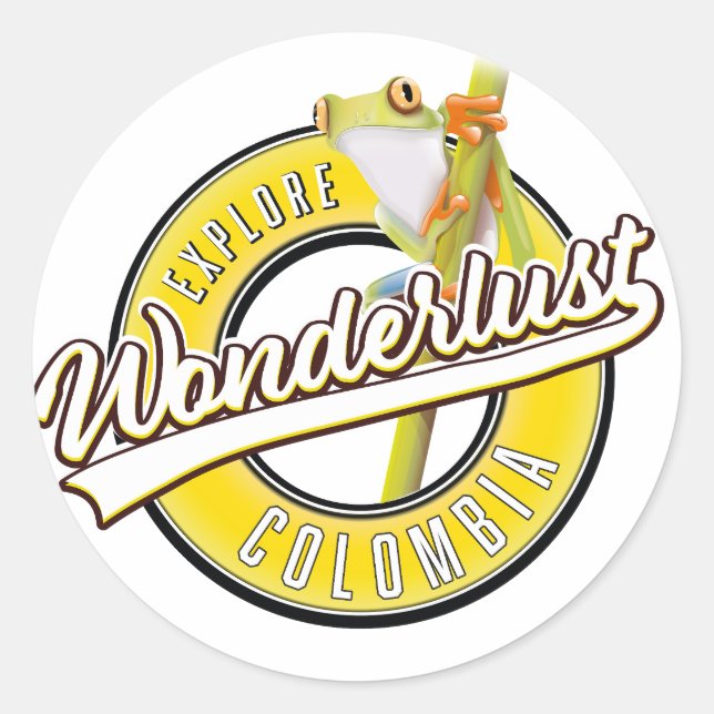 Sticker Rond explorer la Colombie merveilleusement (Devant)