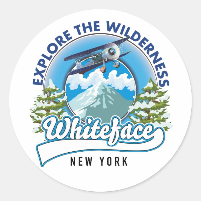 Sticker Rond Explorer la nature, Whiteface New York  (Devant)