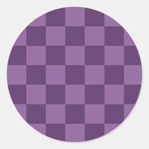 Sticker Rond Explorez la beauté du motif damier violet