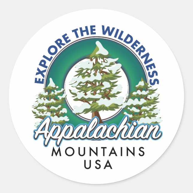 Sticker Rond Explorez le parcours sauvage des Appalaches (Devant)