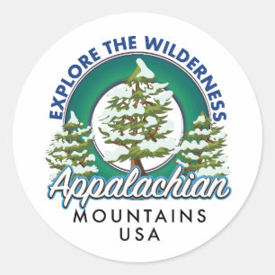 Sticker Rond Explorez le parcours sauvage des Appalaches