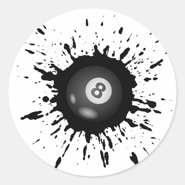 Sticker Rond Explosion de billard (Devant)