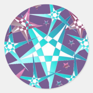 Sticker Rond Explosion d'étoiles