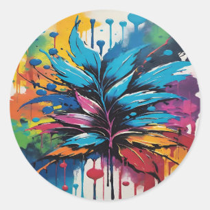 Sticker Rond Explosion of Color